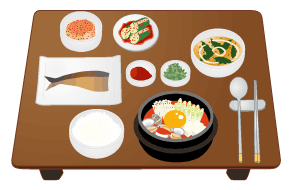 韓国料理の配膳