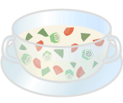 セロリ・オクラの冷製豆乳スープ