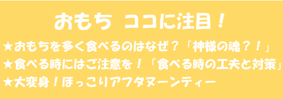 おもちのココに注目！