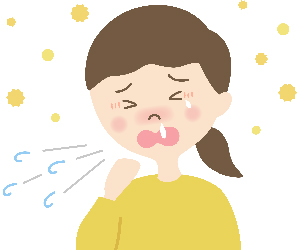 花粉症　アレルギー性鼻炎症状　くしゃみ　鼻水